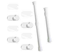 Barra de Tensión Telescópica, 2 Barras Telescópicas para Cortinas, Barra de Extensión para Cortinas, Barra Telescópica Ajustable, barras de cortina sin agujeros, 30-50 cm, Visillos, Blanco