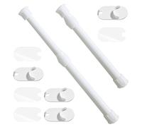 Barra de Tensión Telescópica, 2 Barras Telescópicas para Cortinas, Barra de Extensión para Cortinas, Barra Telescópica Ajustable, Sin Necesidad de Taladrar, 30-50 cm, Blanco