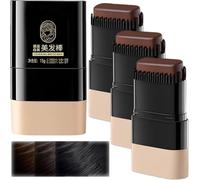 Barra de tinte instantáneo para el cabello, barra de tinte para el cabello con peine integrado, resistente al agua y al sudor, barras de retoque de color portátil para cubrir gris y blanco (3 unidades