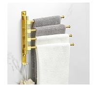 Barra de Toallas Doradas, Rejilla para Toallas para baño o Cocina, Soporte de Toallas giratorias del Brazo Plegable Colgante Giratorio Organizador de Almacenamiento de baño montado en la Pared 4