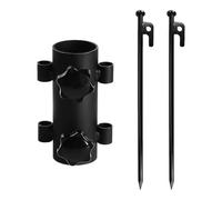 Barra de toldo, tubo fijo, tubo de anclaje de acero ajustable, clase de poste de tienda de campaña para exteriores, soporte auxiliar para eje de soporte a prueba de viento para estante de playa