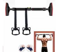 Barra de tracción de pared ajustable 96-135 cm con nivelación, sujeción segura, 800 kg, con cuerda