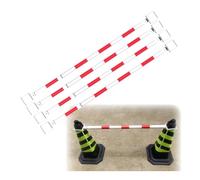 Barra de tráfico telescópica extensible de 4,1 a 6,56 pies, postes de barrera para obras viales, barras de seguridad para estacionamientos, no incluye conos de tráfico (rojo y blanco, 4 unidades).