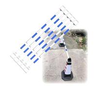 Barra de tráfico telescópica extensible de 4,1 a 6,56 pies, postes de barrera para obras viales, barras de seguridad para estacionamientos, no incluye conos de tráfico (azul y blanco, 5 unidades).