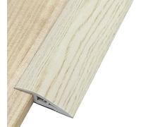Barra de transición autoadhesiva, 1/3/5 m x 7 cm, perfil de transición autoadhesivo, listón para bordes de alfombras, listón de umbral, listón de suelo, perfil laminado (1, roble blanco, 1 m x 70 mm)