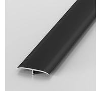 Barra de transición de aluminio for puertas dorado/plateado/negro/gris plano listón de suelo for suelos de baldosas, madera y laminados(Black,24mm/0.95in)