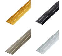 Barra de transición, perfil de transición, riel de transición plano, perfil de compensación, listón de cubierta de aluminio, riel de suelo, color: champán, longitud 900 mm, 37 mm de ancho,