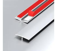 Barra De Transición Riel De Transición, Perfil De Compensación Forma De T, Tira De Moldura De Borde Para Umbrales De Puertas Y Suelos De Conexión De Baldosas Laminadas(Silver,2cm/0.78in)