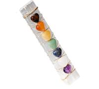 Barra de yeso de estrella de cinco puntas, colorida, de Jade de cristal Natural, herramienta de bobinado a juego de calibre siete con gota de agua(Heartstyle)