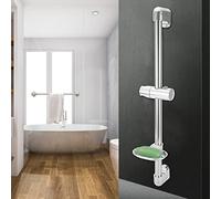 Barra Deslizante de Ducha, Soporte de Cabezal de Ducha con Asidero de Elevación de Acero Inoxidable con Caja de Jabón G1/2