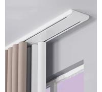 Barra doble de aluminio para cortina de ducha, 250 cm, diseño siamés silencioso, color blanco, perfecta para separadores de habitaciones y soluciones de privacidad, accesorios de decoración del hogar