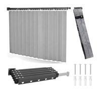 Barra Ducha Esquina,Barra Cortina Ducha Plegable de Pared,5 Pliegues Barras Juego cortina de ducha Barras,1,8×2m Cortina,Plegable Forma en U/L/Recta,anillos de suspensión incluidos para Baños Pequeños