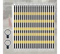 Barra Extensible de Conos de Seguridad Vial, de 0,9 a 1,8 Metros, Paquete de 40 Postes de Barricada Amarillos y Negros para Control de multitudes, Seguridad Vial, Conos telescópicos para EST
