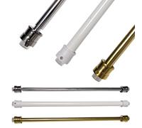 Barra Extensible para Cortinas de Acero, disponible en tres colores. Barras para Cortinas de Ventana, Barra de Cortina a Presión, Barras sin Taladrar (ORO 63-110 cm)