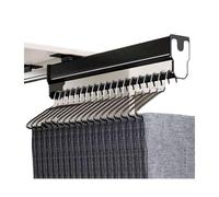 Barra Extraíble For Armario,Perchero Extraíble con Espejo For Pantalones,riel De Almacenamiento For Pantalones,riel Silencioso De Tres Secciones For Dormitorio(Black,545mm/21.45in)