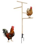 Barra grande de pie de pollo - Perca de aves de corral de madera, barra de pollo | Percha de cooperativa de tierra, soporte de entrenamiento al aire libre, juguete de percha para pájaros escalera de