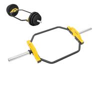 Barra hexagonal, barra hexagonal, mango moleteado con soporte y 2 abrazaderas de resorte, puños para mancuerna, barra de peso muerto, barra olímpica, levantamiento de pesas, equipo de fitness para el