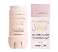 Barra iluminadora facial, 0.18 oz de esmalte de maquillaje, resaltador de 1.1 x 1.1 x 3.15 pulgadas con fórmula no grasa, barra de maquillaje brillante, herramienta ética con aplicación, pro