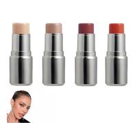 Barra Iluminadora y de Rubor Hidratante con Efecto Shimmer: Ofrece un acabado húmedo y brillante tipo "rocío", logrando un maquillaje natural de estilo coreano para una piel radiante (4Piezas)