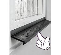 Barra impermeable para ventanas, Deflector de lluvia autoadhesivo goma for puertas y ventanas, color negro, varios tamaños(50cm)