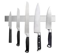 Barra magnética para cuchillos de acero inoxidable, 30 cm - Soporte magnético para cuchillos autoadhesivo - Bloque magnético para cuchillos, instalación sin taladrar, para cuchillos y utensilios