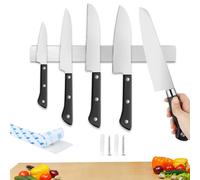 Barra Magnética para Cuchillos, MXTIMWAN 40cm Soporte Iman Cuchillos de Cocina, Barra Magnética Porta Cuchillos de Cocina de Acero Inoxidable, Soporte Magnético Cuchillos, Montaje en Pared sin Taladro