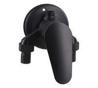 Barra mezcladora termostática de latón negro montado en la pared, válvula expuesta, control de temperatura, 150 mm de distancia
