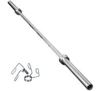 Barra olímpica de 220 cm, (para discos de 50 mm) maciza, profesional, con rotación de casquillo. Peso barra 20 kg.