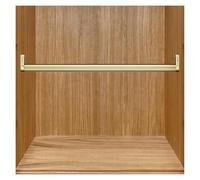 Barra organizadora de armario extensible y barra ajustable de aluminio resistente con soporte final para un almacenamiento eficiente (champán, 50 cm)