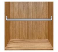 Barra organizadora de armario extensible y barra de aluminio ajustable con soporte final para almacenamiento de ropa, color plateado, 60 cm