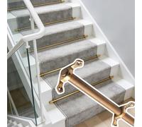 Barra para Alfombra de Escalera, Barras para Alfombra de Escalera de 24 a 50 Pulgadas, Poste de tensión Ajustable para Alfombra de Escalera, Juego de 14 Piezas, Barra para Alfombra de escale