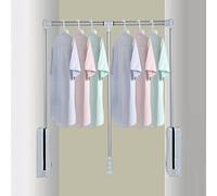 Barra para armario abatible, Adjustable Wardrobe Clothes Hanger Rail Organizer for Soft Return Space Saving,