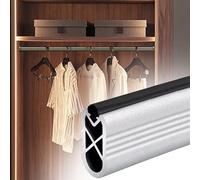 Barra para Armario, Ahorra Espacio y se Monta en la Pared. Perchero Plateado de 30 cm para Ropa, Armario, baño, armarios y expositores. Solución de Almacenamiento Duradera y Elegante.