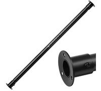 Barra para Armario Extensible, 43-213cm barra para Colgar Ropa con Base Redonda Ajustable de Acero Inoxidable para Armario de Dormitorio/Negro Mate