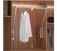 Barra para colgar en armario, Liftable Clothes Hanger Dormitory Clothes Closet Hardware Pull-Down Clothes Rail,