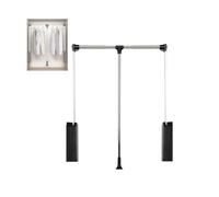 Barra para Colgar Ropa, Barra Ajustable para Armario con Amortiguador bidireccional de Cierre Suave, Organizador de riel Elevador Lateral (940-1230 mm) para Colgar Ropa fácilmente.