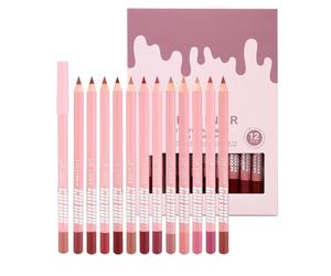 Barra para contorno de labios - Colección Twelve, fórmula y aterciopelada de larga duración | Kit de borde de precisión Estilo Desplazamientos Viaje Ceremonia nocturna Nupcial Estación fría