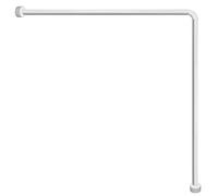Barra Para Cortina Ducha Universal Aluminio Blanco 80x80 cm.