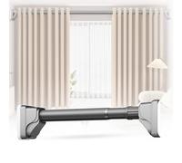 Barra Para Cortina Telescópica Sin Taladros 40-490cm Resorte Ajustable Cortina Barra Para Ventanas, Baños, Armarios Y Baños. Antideslizante, Antioxidante(Gray,40-55cm)