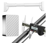 Barra para cortinas, sin hacer agujeros, 410-500 cm, 360-450 cm, 310-400 cm, sin agujeros, antideslizante, barra telescópica, para baño, armario, ventana, divisor, blanco