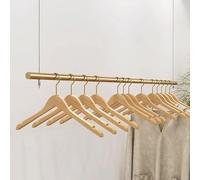 Barra para Ropa de Tubo Industrial, Perchero, Barra para Ropa de Techo, Altura Ajustable de 0 a 200 cm, Ahorro de Espacio, Capacidad de Carga 75 kg para Pasillo, guardarropa, Dormitorio, COC