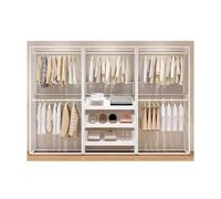 Barra para ropa Perchero colgante de doble capa for ropa, exhibición tienda , gabinete dedicado for centro comercial Soporte de exhibición para venta al por menor de prendas de vestir(Blanco)