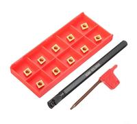 Barra perforadora indexable S08KSCLCR06 con vástago de carburo de 8 mm e inserciones CCMT060204HM para torneado de torno, con diseño de chaflán para un flujo eficiente de virutas