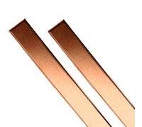 Barra Plana De Cobre Puro 2 Unids T2 CU CU Hoja De Cobre De Barra Rectangular, Espesor 2Mm, Longitud 500Mm,25mm