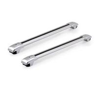 Barra PortáTil Portaequipajes Universal para SUV Portaequipajes De Viaje Aleación Aluminio Portaequipajes Techo Barra Transversal Baca Portaequipajes De Coche(A Pair Silver)