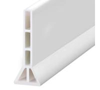 Barra protectora para ducha autoadhesiva, diseño elevado, 10 cm / 9,6 cm de alto, plegable, tope de agua umbral, barrera de agua (blanco, 2 m de largo, 9,6 cm de alto y 3,3 cm de ancho)