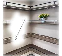 Barra protectora para estantería, barra frontal metálica para librería, gabinete y despensa, tope decorativo para libros con postes redondos, herraje para hogar(Gray-1Pack,90cm)