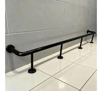 Barra Reposapiés Soporte para Pies de Barra Bajo Mostrador, Patas de Reposapiés Extraíbles, Soportes de Riel y Tubos con Conector Interno, 1 2 3 4 5 6 7 8 9 10 12 20ft(Black,8ft/244cm)