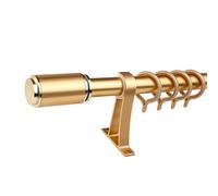 Barra romana de aleación de aluminio engrosada, accesorio for cortina de una sola varilla dorada, riel for cortina silencioso de montaje lateral, gancho perforador, barra for cortina(250cm(98.43in))