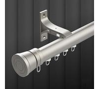 Barra romana resistente de una sola vía para montar en la pared, 4,1 m, divisor de habitación para sala de estar y dormitorio, funcionamiento silencioso para privacidad en espacios abiertos (gris)